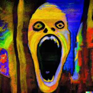DALL·E 2023 01 31 10.17.01 ed munch repurposed painting scream in the light of AI coming to take over life 1 300x300